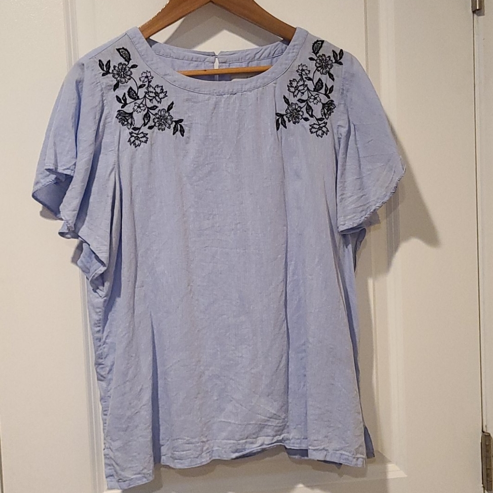 LOFT blue Fiesta blouse